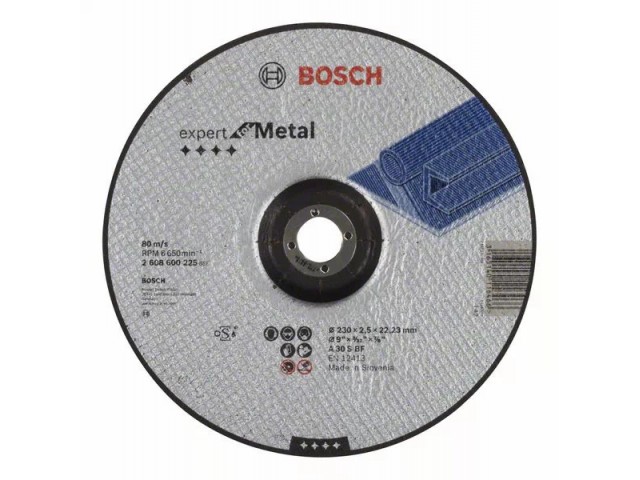 Круг отрезной по металлу 230 х 2,5 х 22 мм, вогнутый, Bosch
