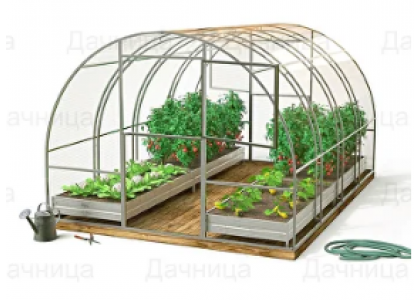 Теплица Дачница 6х3х2м Люкс оцинкованная, 2 двери