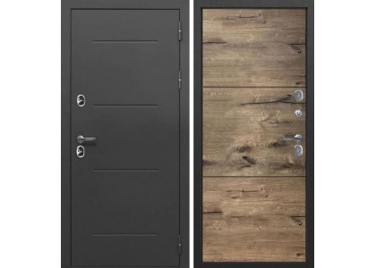 Дверь входная металлическая ISOTERMA 11 см серебро Канадский дуб пацифик горизонт 860х2050 левая