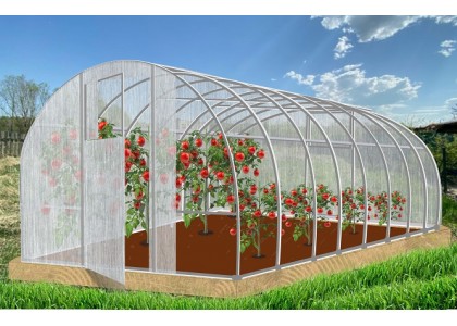 Теплица Кормилица 4х3х2,1м Суперусиленная, неокрашенная, 2 двери