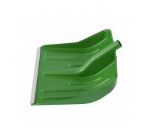 Лопата для уборки снега пластмассовая 400 х 420 мм, мет. планка, без черенка, зеленая, Сибртех