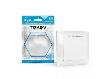 Выключатель 1-клавишный с/п AVA TOKOV LIGHT 10А белый с индикатором TKL-AV-V1IF-C01