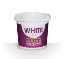 Краска ВД интерьерная супербелая WHITE 1,3 кг 