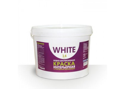 Краска ВД интерьерная супербелая WHITE 14 кг