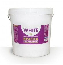 Краска ВД интерьерная супербелая WHITE 30 кг 