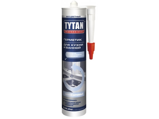 Герметик TYTAN Professiоnal  силиконакриловый для кухни и ванной 310 мл бесцветный