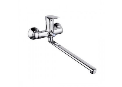 Смеситель для ванны с длинным изливом Lemen 35см дивертор в корпусе хром/цинк LB-2228