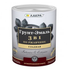 Грунт-эмаль Лакра по ржавчине 3в1 голубой 0,8 кг Л-С
