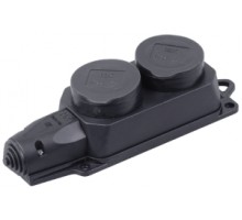 Колодка 2-местная с крышкой с заземлением 16А IP44 673015