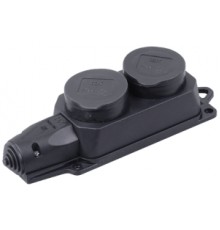 Колодка 2-местная с крышкой с заземлением 16А IP44 673015