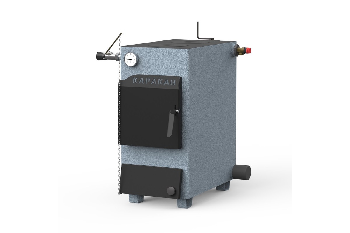Котел твердотопливный водогрейный с плитой Каракан-14 ТПЭ 3 Атм